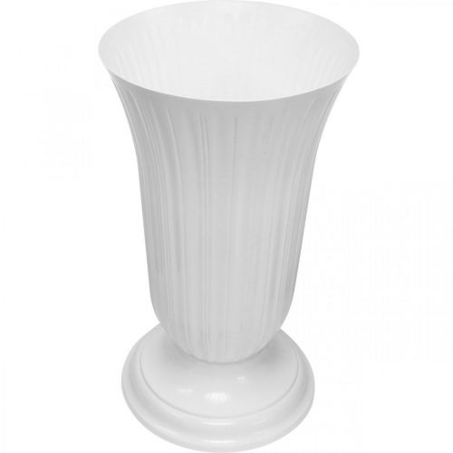 Artículo Jarrón de plástico Lilia blanco Ø28cm H48cm
