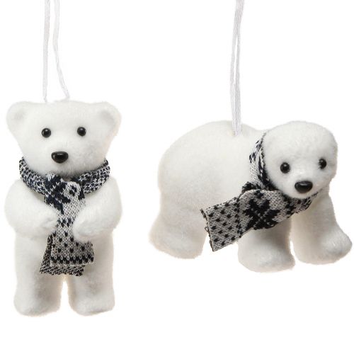 Floristik24 Decoración de oso polar para colgar figuras de decoración invernal 11×7cm 4uds