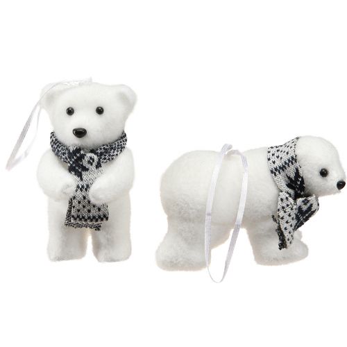 Floristik24 Decoración de oso polar para colgar figuras de decoración invernal 11×7cm 4uds