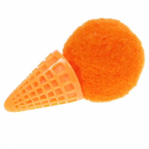 Artículo Helado en gofre artificial verde, amarillo, naranja surtido 3,5cm 18 piezas