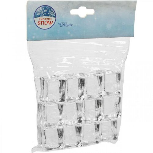 Floristik24 Cubitos de hielo artificiales hielo decorativo transparente 2,5×3×2,5cm 12 piezas