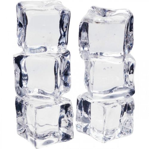 Floristik24 Cubitos de hielo decorativos, decoración de verano, hielo artificial 3cm 6uds