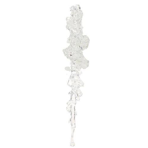 Adorno de árbol de carámbanos con purpurina, decoración invernal, 17,5 cm, 4 piezas
