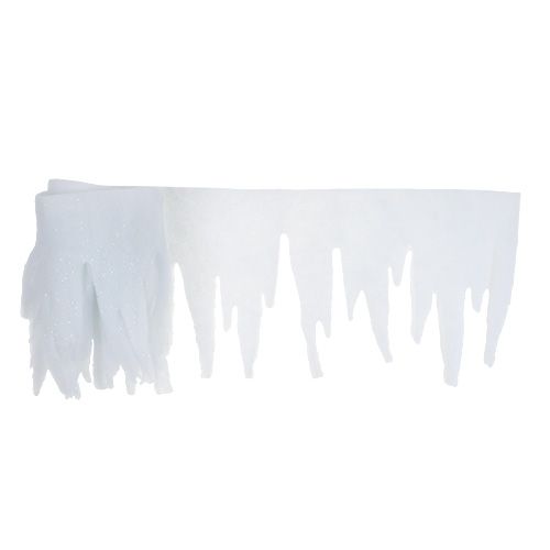 Floristik24 Icicle deco blanco con purpurina 2m