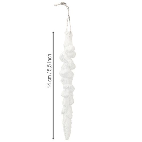 Artículo Decoración de carámbanos, decoración para árbol de Navidad cubierto de nieve, 14 cm, 4 piezas