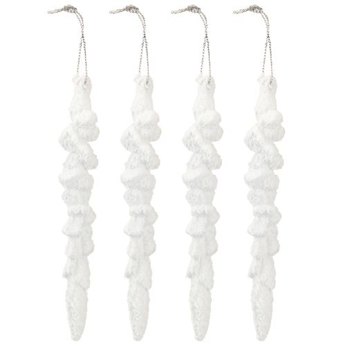 Artículo Decoración de carámbanos, decoración para árbol de Navidad cubierto de nieve, 14 cm, 4 piezas