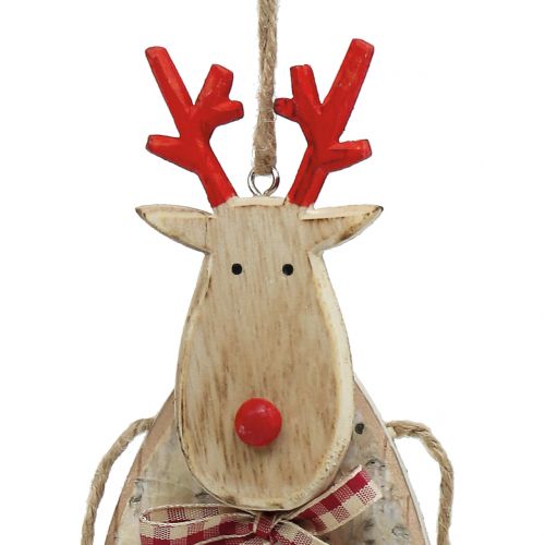 Artículo Colgantes navideños Alce / corazón Abedul 23cm 2 piezas