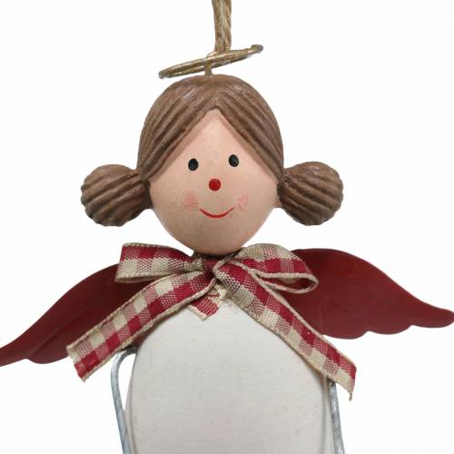 Artículo Figuras navideñas ángel y reno para colgar blanco, rojo Ø4.7cm H20 / 18cm 2ud