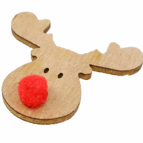 Floristik24 Cabezas de alce decorativas dispersas madera 4,5cm 36p