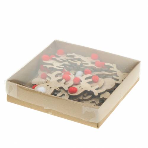 Floristik24 Cabezas de alce decorativas dispersas madera 4,5cm 36p