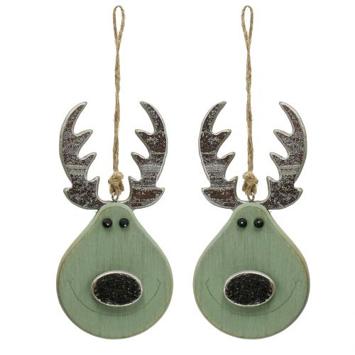 Cabeza de alce menta para colgar 14,5cm x 7,2cm 4uds