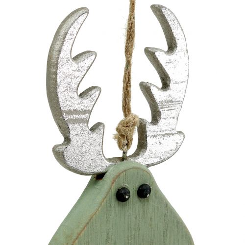 Artículo Cabeza de alce menta para colgar 14,5cm x 7,2cm 4uds
