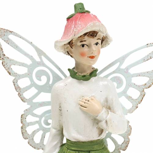 Floristik24 Figura decorativa elfo pareja de elfos blanco, rosa, verde H20cm 2ud
