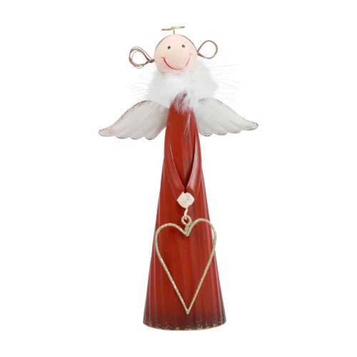 Floristik24 Ángel decorativo mesa de metal decoración figura navideña rojo 10,5×4,5×20cm