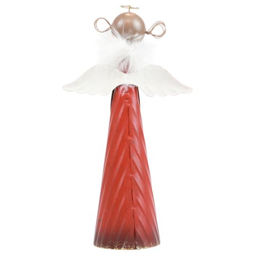 Artículo Ángel decorativo mesa de metal decoración figura navideña rojo 10,5×4,5×20cm