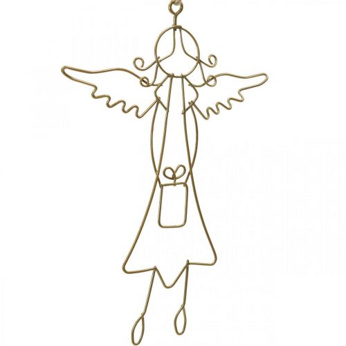 Artículo Angel colgante navidad angel alambre figuras oro 15cm 6pcs