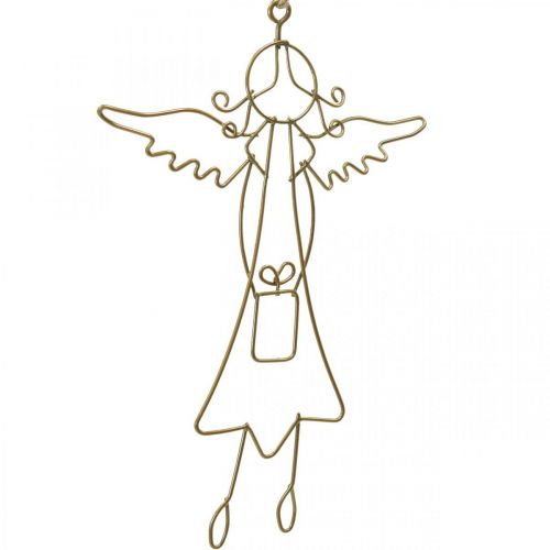 Floristik24 Angel colgante navidad angel alambre figuras oro 15cm 6pcs