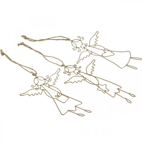 Floristik24 Angel colgante navidad angel alambre figuras oro 15cm 6pcs