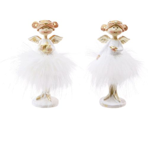 Floristik24 Figuras navideñas decorativas de ángel en oro blanco Al. 10,5 cm 2 piezas