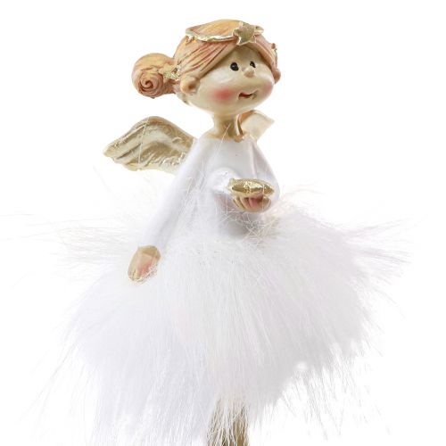 Floristik24 Figuras navideñas decorativas de ángel en oro blanco Al. 10,5 cm 2 piezas