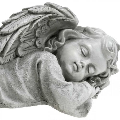 Floristik24 Ángel para la tumba figura tumbada cabeza derecha 30×13×13cm