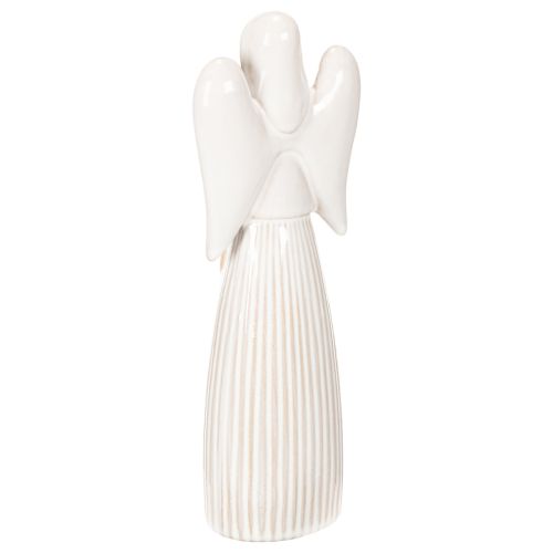 Figura de ángel con decoración de corazón en color blanco crema, 23 cm. | Floristik24.es