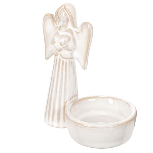 Adorno de ángel para cuenco con figura pequeña y portavelas redondo de 10 cm (3 unidades) | Floristik24.es