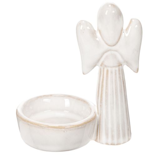 Adorno de ángel para cuenco con figura pequeña y portavelas redondo de 10 cm (3 unidades) | Floristik24.es