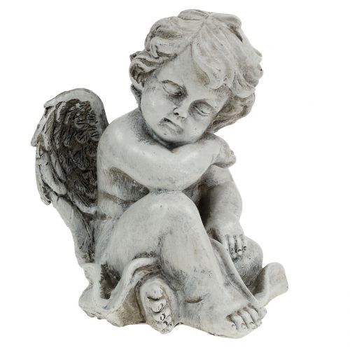 Artículo Figura conmemorativa ángel durmiente gris 16cm 2uds