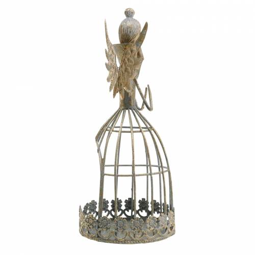 Floristik24 Ángel decorativo metal oro antiguo Ø9.2 H22cm