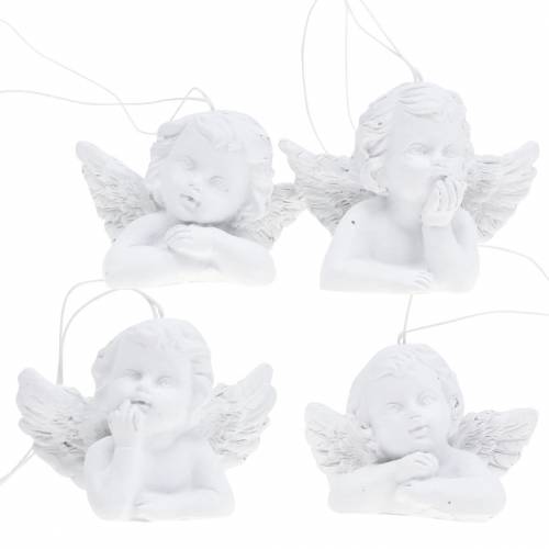 Floristik24 Decoraciones para árboles de Navidad ángel blanco 5cm 4pcs