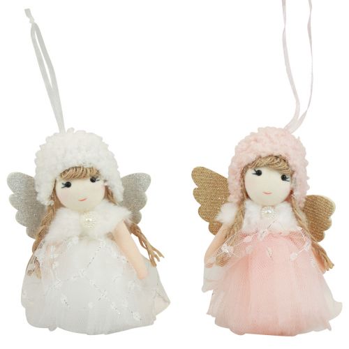 Artículo Decoración de ángel Decoración para árbol de Navidad Figura navideña tul H11cm 1 pieza