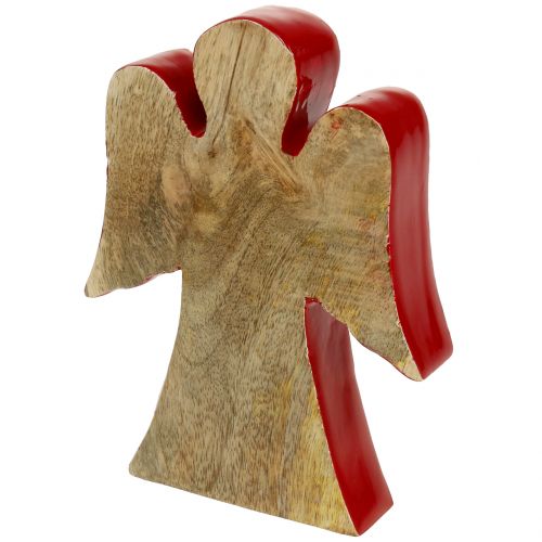 Figura decorativa ángel madera roja, naturaleza 15cm