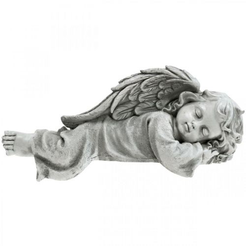 Floristik24 Ángel para la tumba figura tumbada cabeza derecha 30×13×13cm
