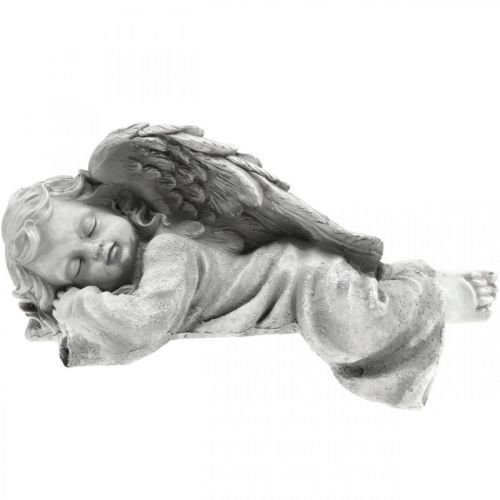Floristik24 Ángel para la tumba figura tumbada cabeza izquierda 30×13×13cm