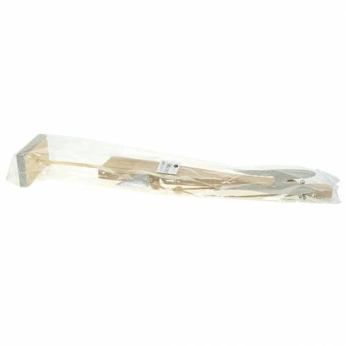Floristik24 Ángel de madera natural con purpurina Al 53cm