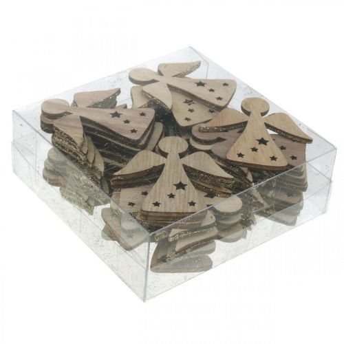 Floristik24 Decoración dispersa ángel decoración de mesa de madera Navidad 5cm 48 piezas