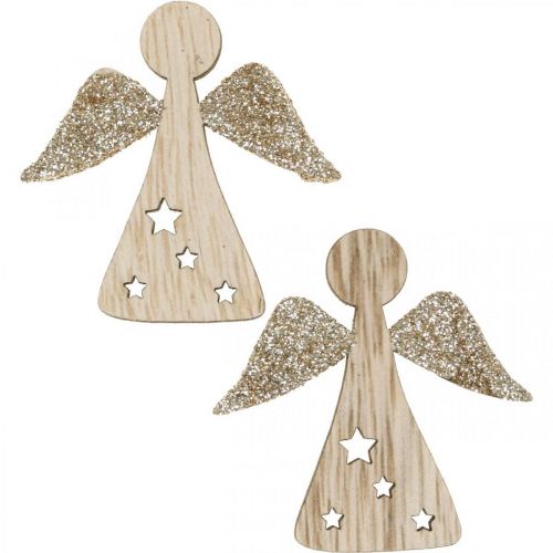 Floristik24 Decoración dispersa ángel decoración de mesa de madera Navidad 5cm 48 piezas