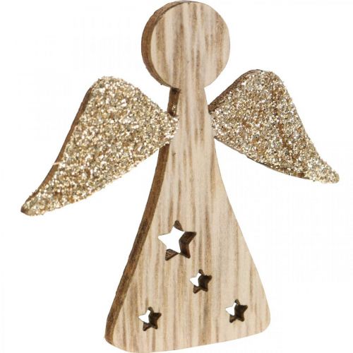 Floristik24 Decoración dispersa ángel decoración de mesa de madera Navidad 5cm 48 piezas