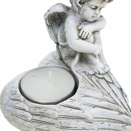 Floristik24 Portavelas para decoración de tumbas ángel 10cm 2uds