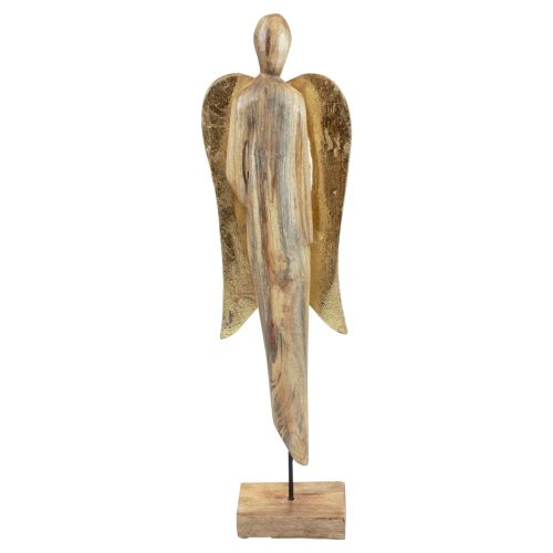 Ángel de madera figura de madera ángel decoración oro natural 17×9,5×58cm