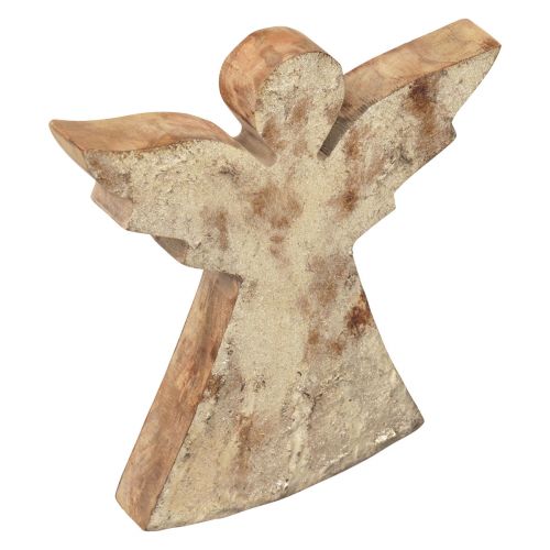 Adorno navideño angelito Navidad madera mango 20×18×2.5cm