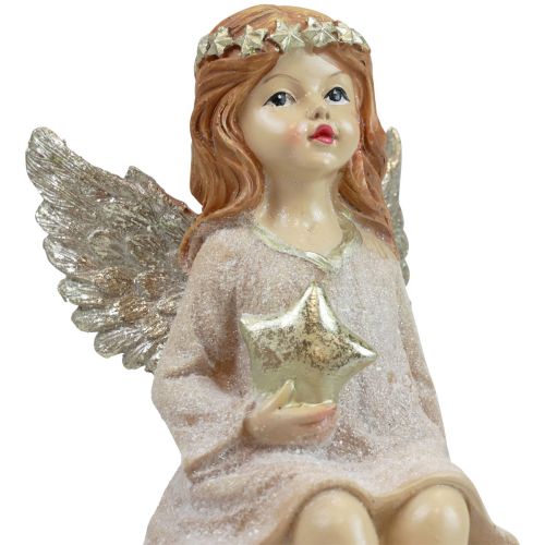 Floristik24 Decoración de mesa Navidad Ángel navideño ángel con estrella 21cm