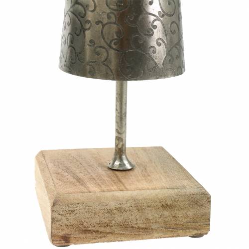 Floristik24 Ángel decorativo de metal sobre base de madera Al. 58 cm