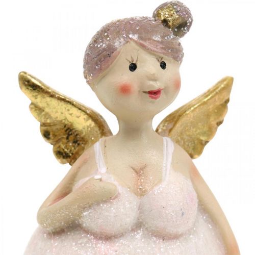 Floristik24 Decoración de mesa ángel rosa decoración figura Navidad 4,5 × 3,5 × 9,5cm 4pcs