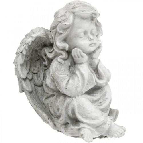 Floristik24 Figura de ángel pequeña decoración de tumba figura de jardín gris H9cm 3 piezas