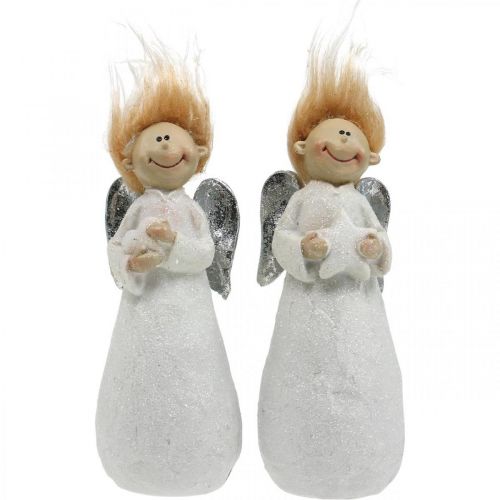 Figura de ángel decorativa Ángel de Navidad blanco 4.5 × 3.5 × 11cm 4pcs