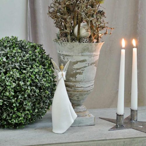 Floristik24 Figura decorativa de ángel blanco con corazón Decoración navideña Al 31,5cm juego de 2