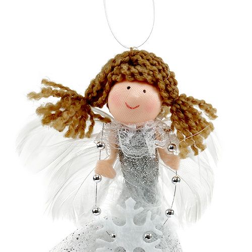 Floristik24 Ángel para colgar plata 20cm