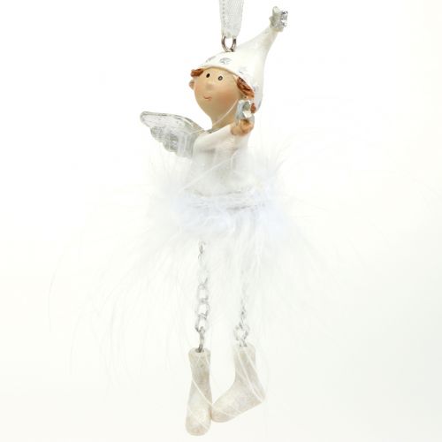 Floristik24 Ángel para colgar blanco 11cm 4pcs